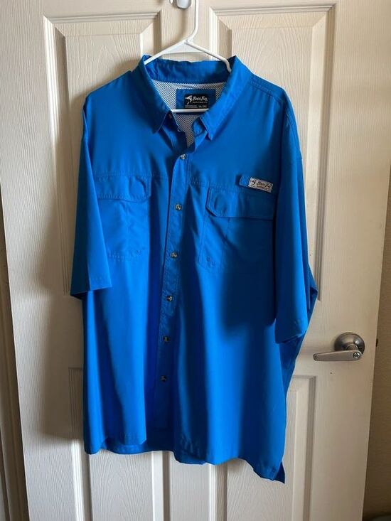 Other - Bimini Bay Outfitters Ltd. Fishing Shirt 3XL Blue Vented Short Sleeve Pockets